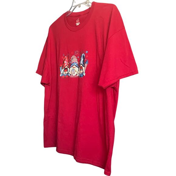 HANES SHORT SLEEVE GRAPHIC T-SHIRT, WOMENS, 2X, RED WITH RED WHITE BLUE NOMES - Picture 4 of 9